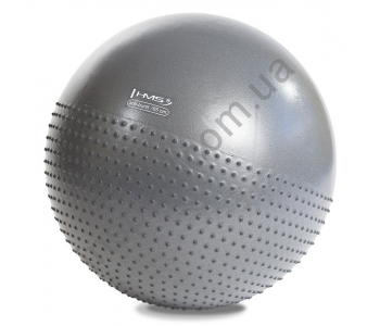 Мяч для фитнеса (фитбол) полумассажный HMS YB03 65 см Anti-Burst Grey