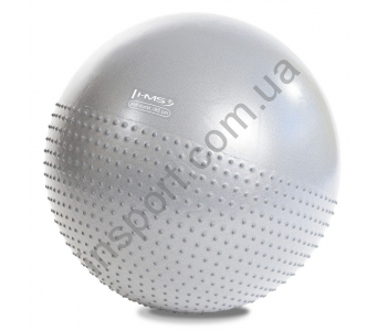 Мяч для фитнеса (фитбол) полумассажный HMS YB03 65 см Anti-Burst Light Grey
