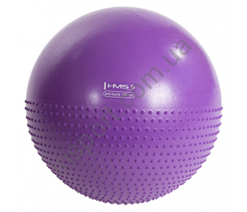 Мяч для фитнеса (фитбол) полумассажный HMS YB03 55 см Anti-Burst Purple