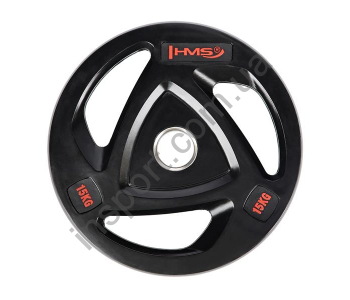 Олимпийский диск прорезиненный черный 15 кг HMS TOX15