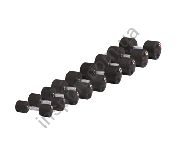 Набор профессиональных гантелей обрезиненных STEIN Rubber Dumbbell set 12-60 KG, 40 pairs DB-3051-12-60