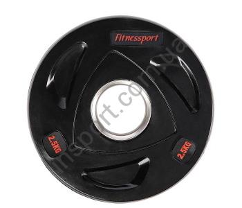 Диск олимпийский обрезиненный черный 2,5 кг Fitnessport RCP17-2.5