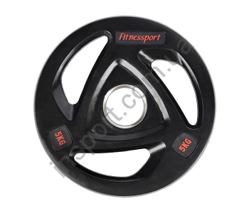Диск олимпийский обрезиненный черный 5 кг Fitnessport RCP17-5