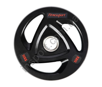Диск олимпийский обрезиненный черный 10 кг Fitnessport RCP17-10