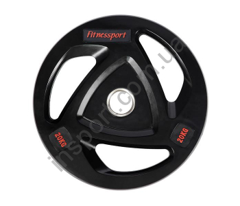 Диск олимпийский обрезиненный черный 20 кг Fitnessport RCP17-20
