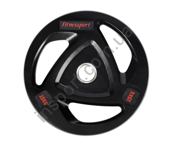 Диск олимпийский обрезиненный черный 25 кг Fitnessport RCP17-25