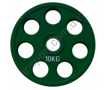 Диск олимпийский обрезиненный цветной 10 кг Alex RCP19-10