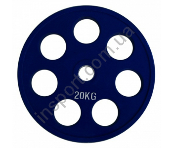  Диск олимпийский обрезиненный цветной 20 кг Alex RCP19-20