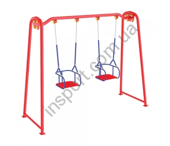 Качели двойные со спинками на цепях TE407M