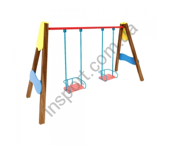 Качели двойные на деревянных стойках T404