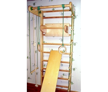 Спортивный уголок с навесным турником (брусьями) и доской для спины и пресса 240 Сосна Спортивный уголок с навесным турником (брусьями) и доской для спины и пресса 240 Сосна