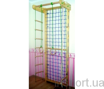 Гладиаторская сетка с турником и верёвочным комплектом 240 Сосна