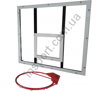 Баскетбольный щит из оргстекла 0,8х1,0м. с кольцом BasketSport БО-100