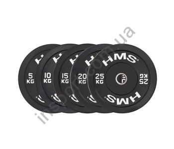 Диск бамперный черный HMS BBR05-25 (5-25 кг)