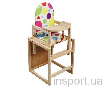 Детский стульчик-трансформер для кормления (сосна)