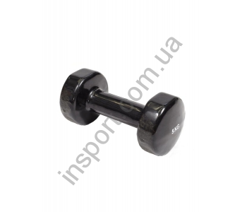 D086/DD6948-5 Гантель с виниловым покрытием 5кг(зелёная)