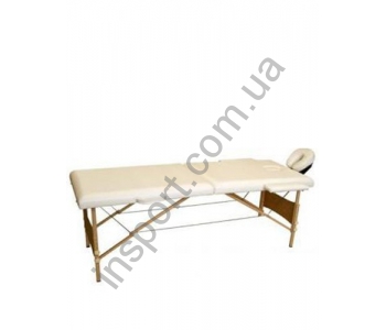 HY-20110 Массажный стол 2-х секционный (дерев.рама) белый