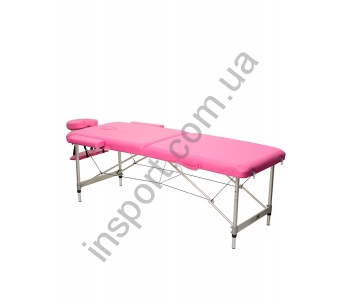 HY-2010-1.3 Массажный стол 2-х секционный (алюмин. рама) розовый