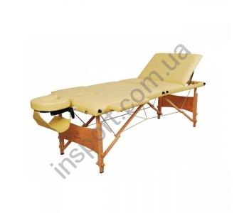 HY-30110-1.2.3 Массажный стол 3-х секционный (дерев. рама) кремовый