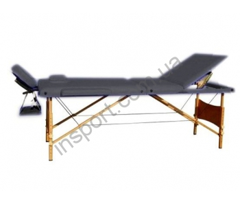 HY-30110/B Массажный стол 3-х секционный (дерев. рама) чёрный