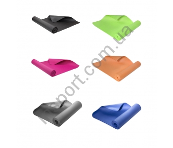 Коврик для йоги YM02 зеленый/оранжевый/серый/синий/розовый/черный