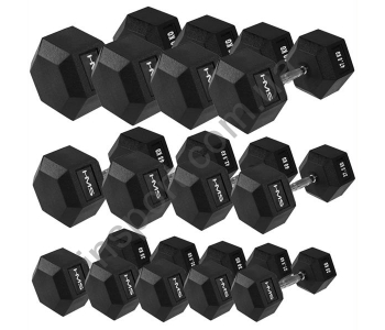 Гантельный ряд HMS FITNESS HEX PRO от 10 до 60 кг ( 20 пар )