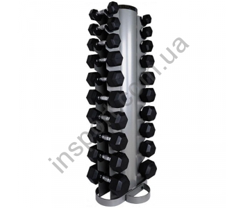 Гантельный ряд шестигранный от 1 кг до 10 кг со стойкой ( 10 пар ) 