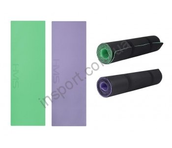 Коврик для йоги HMS YM05 (зелено-черный, фиолетово-черный)