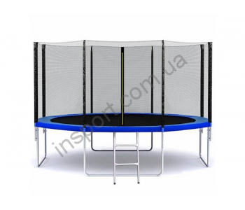 Батут SJ 12ft (374cm) blue с внешней сеткой