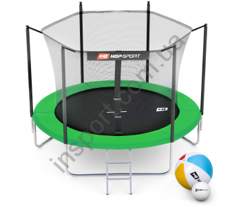 Батут Hop-Sport 8ft (244cm) green с внутренней сеткой