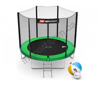 Батут Hop-Sport 8ft (244cm) green с внешней сеткой