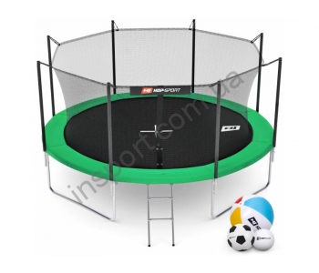 Батут Hop-Sport 12ft (366cm) grenn с внутренней сеткой