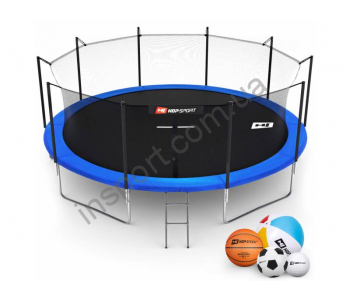 Батут Hop-Sport 16ft (488cm) blue с внутренней сеткой