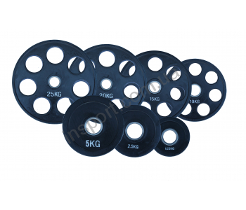 Диск олимпийский обрезиненный черный 1,25-25 кг Fitnessport RCP18