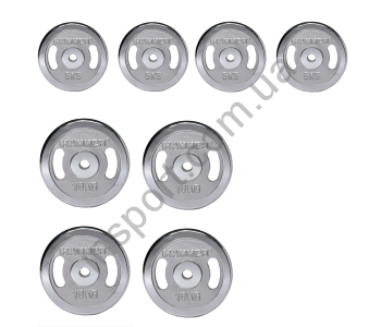 4681 Набор дисков хромированных Hammer 4*5 kg + 4*10 kg