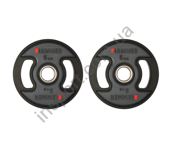 4707 Олимпийские диски профессиональные Hammer PU Weight Discs 2*5 kg