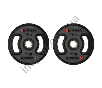 4709 Олимпийские диски профессиональные Hammer PU Weight Discs 2*15 kg