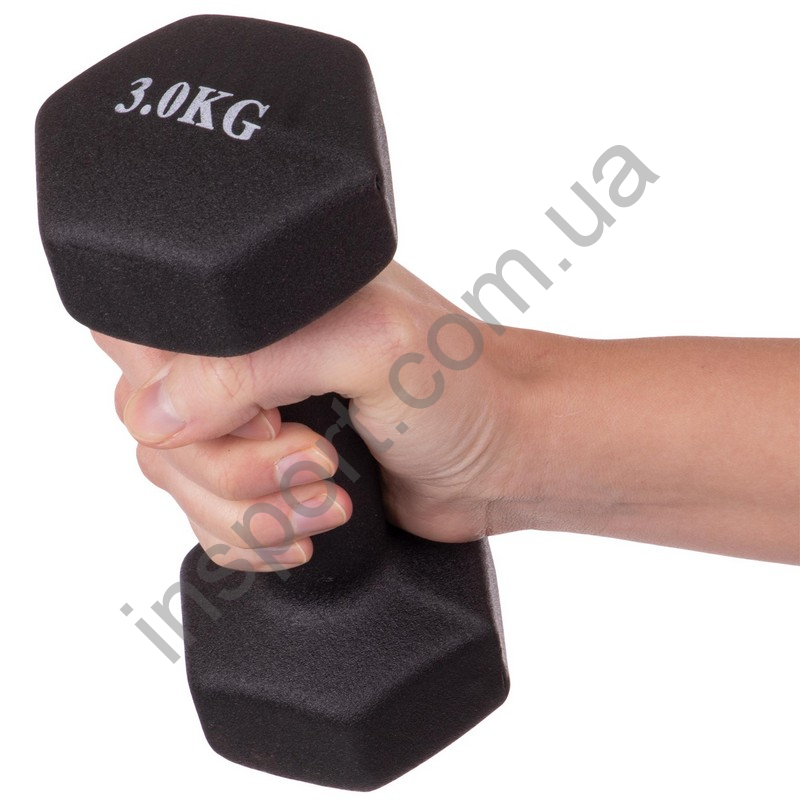 Гантели для фитнеса с неопреновым покрытием 3 кг Fitnessport VDD-02-3k