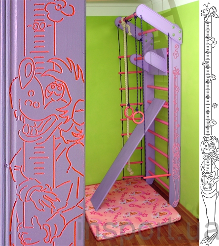 Спортуголок «Сосна» цветной (базовая комплектация без навесного)