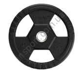 Олимпийский диск прорезиненный черный 15 КГ HMS TOH15 Олимпийский диск прорезиненный черный 15 КГ HMS TOH15