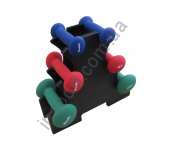 Набор гантелей в пластике 6 кг cо стойкой Housefit DR102-2 Набор гантелей в пластике 6 кг cо стойкой Housefit DR102-2